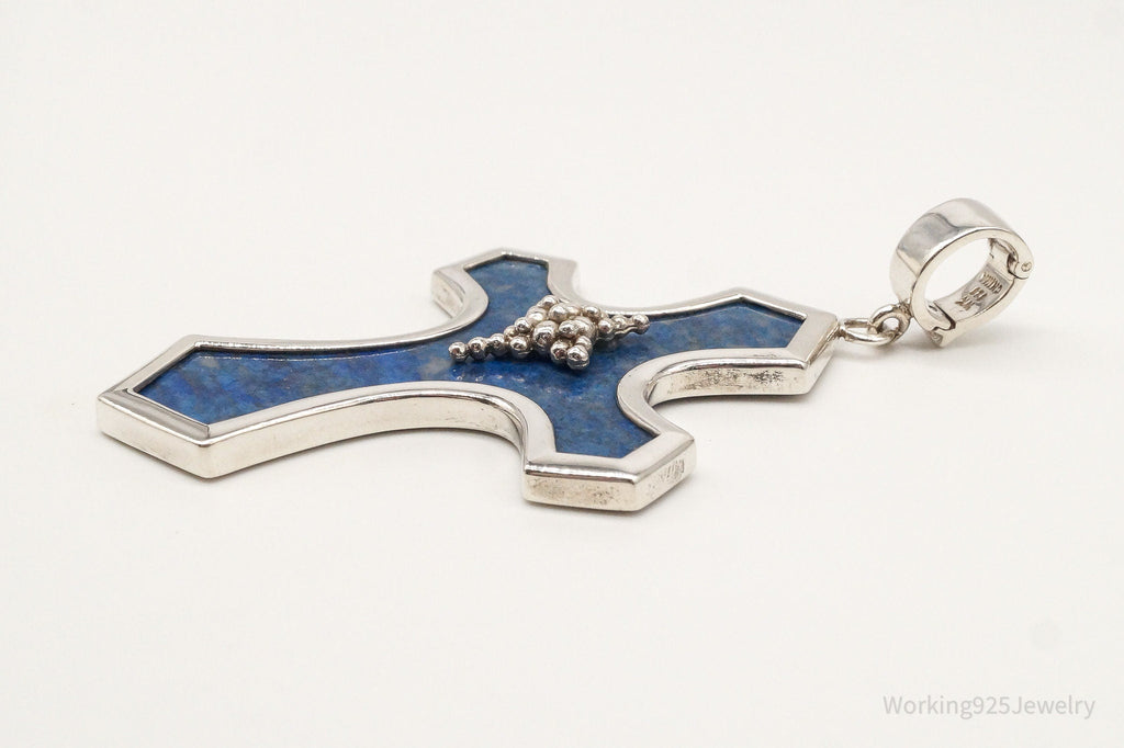 Designer Whitney Kelly Large Lapis Lazuli Cross Sterling Silver Pendant | Jewelry > Necklaces > Pendants | Wiccan Center