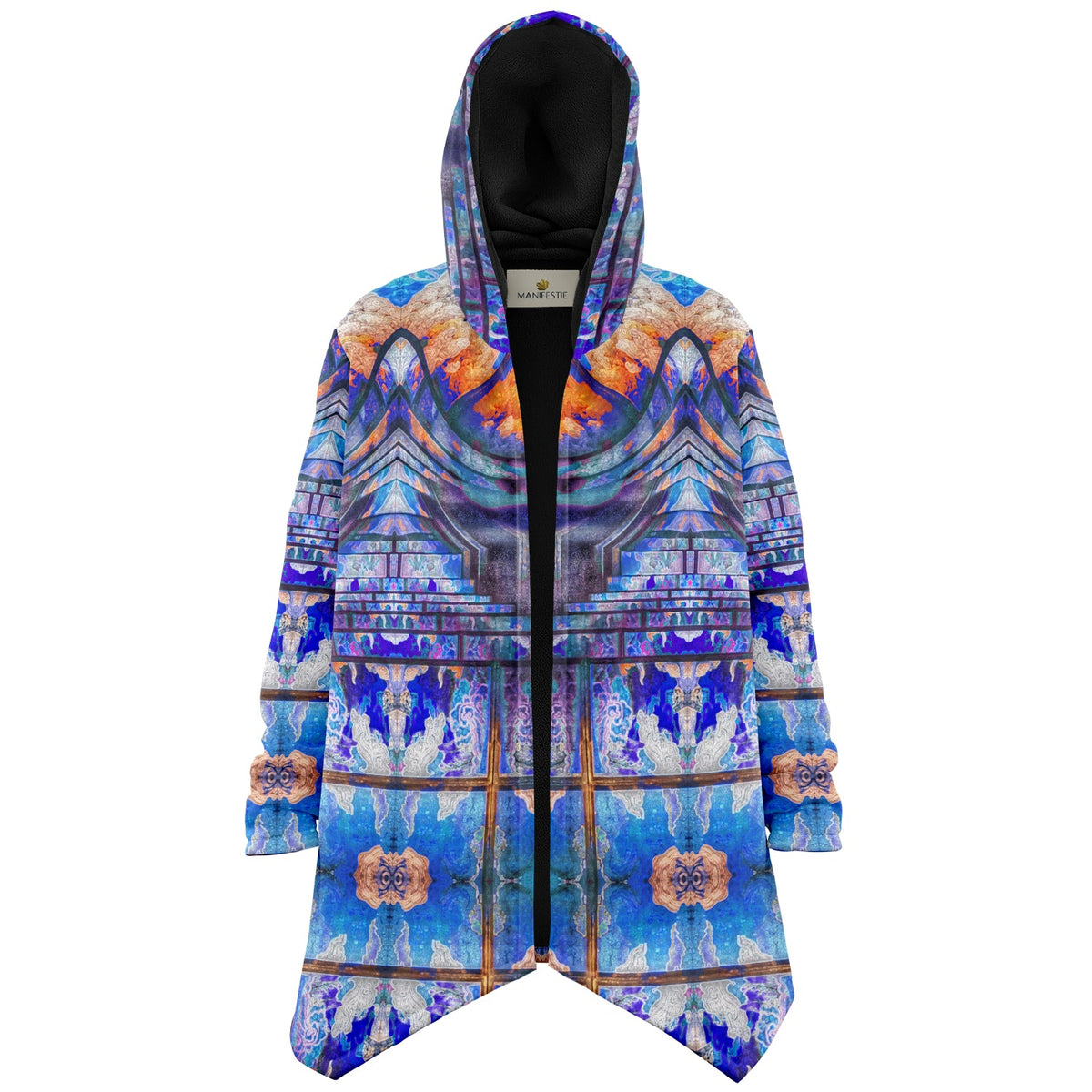Transcendence Cuddle Cloak | Unisex Minky Sherpa Hooded Coat | Women and Mens Festival Coat | Mountain Fashion | Microfleece Cloak - AOP | Wiccan Center