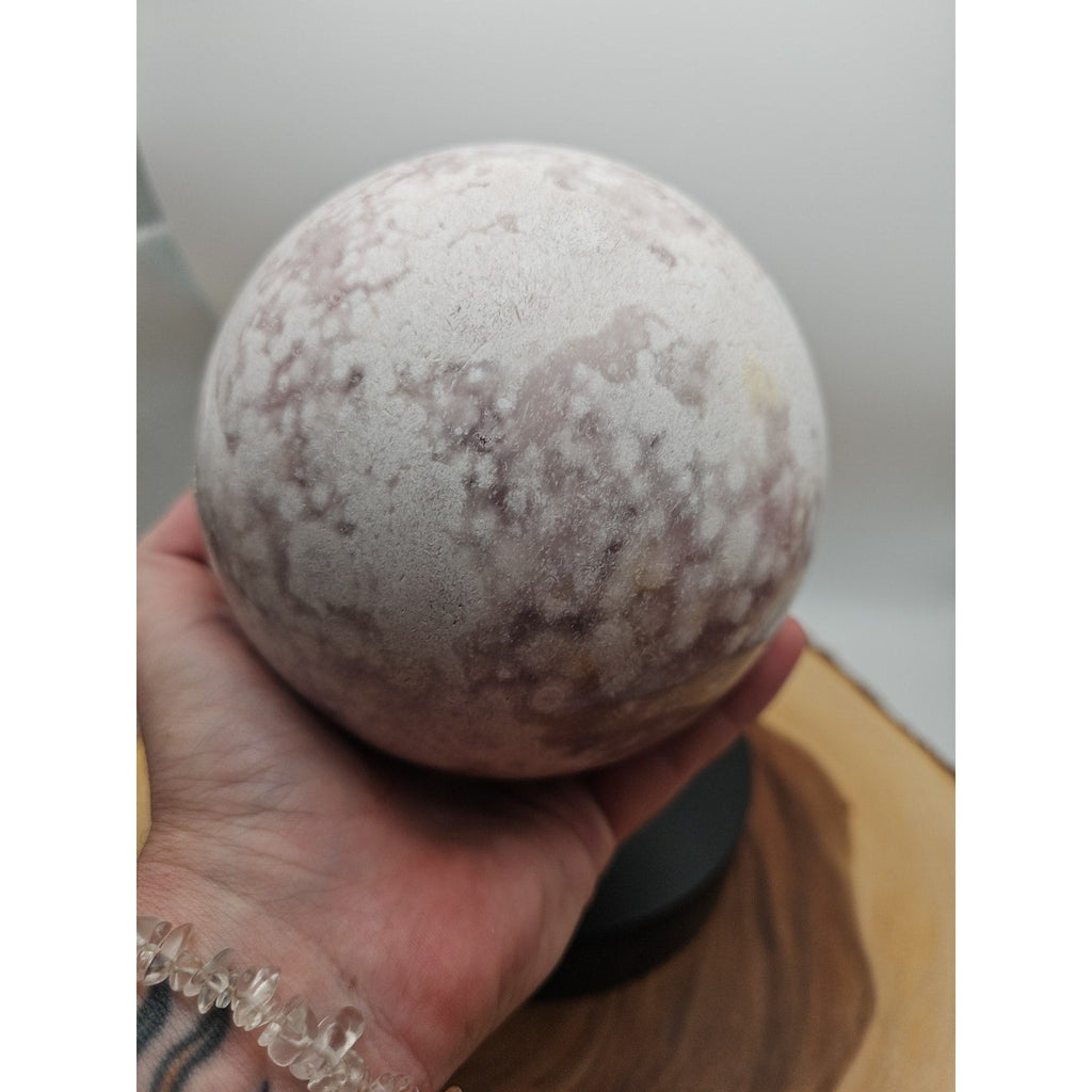 6.55lbs Natural Cherry Blossom Agate Sphere Quartz Crystal Ball | Crystal Spheres & Eggs | Wiccan Center