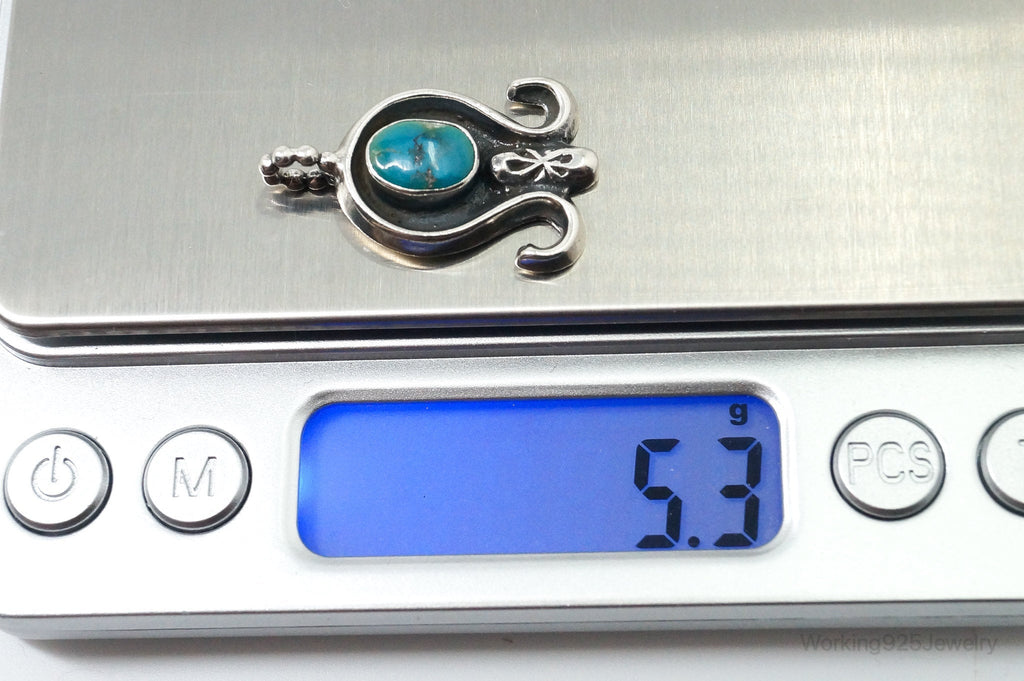Vintage Native American Unsigned Turquoise Sterling Silver Pendant | Jewelry > Necklaces > Pendants | Wiccan Center