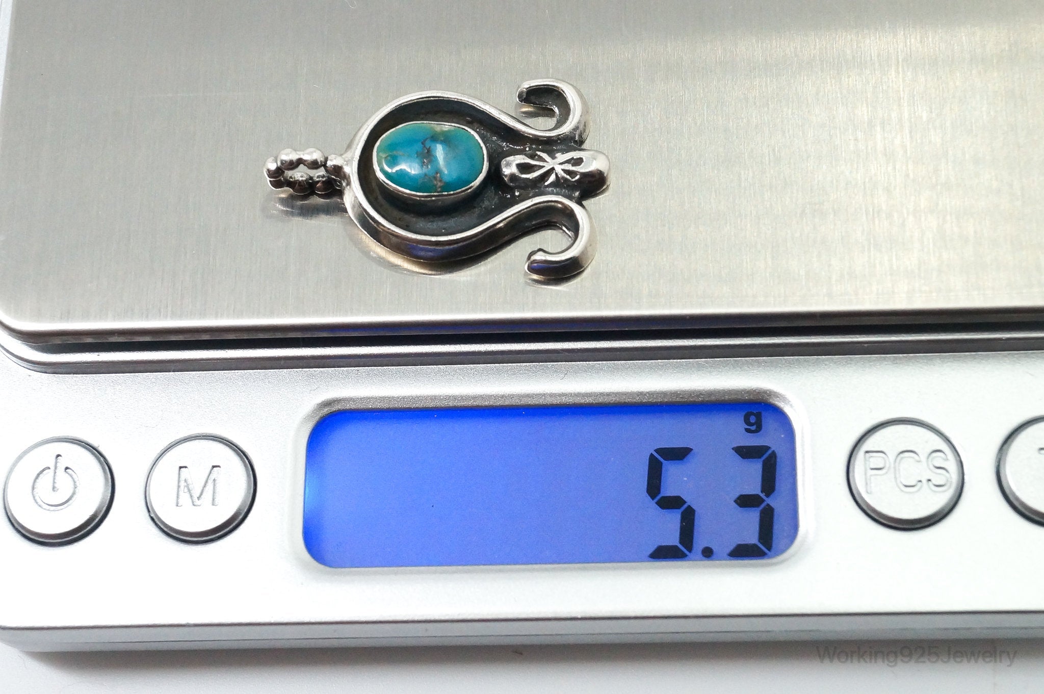 Vintage Native American Unsigned Turquoise Sterling Silver Pendant | Jewelry > Necklaces > Pendants | Wiccan Center