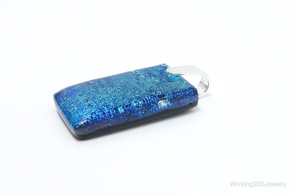 Large Vintage Dichroic Glass Sterling Silver Necklace Pendant | Jewelry > Necklaces > Pendants | Wiccan Center