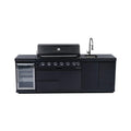 Castelle Flame Belmont 43-Inch 6-Burner 85K BTU Stainless Steel Outdoor BBQ Kitchen Grill Island With Wine Cooler, Rotisserie, And Sink (SAK19476) | Outdoor Kitchen Islands | Wiccan Center