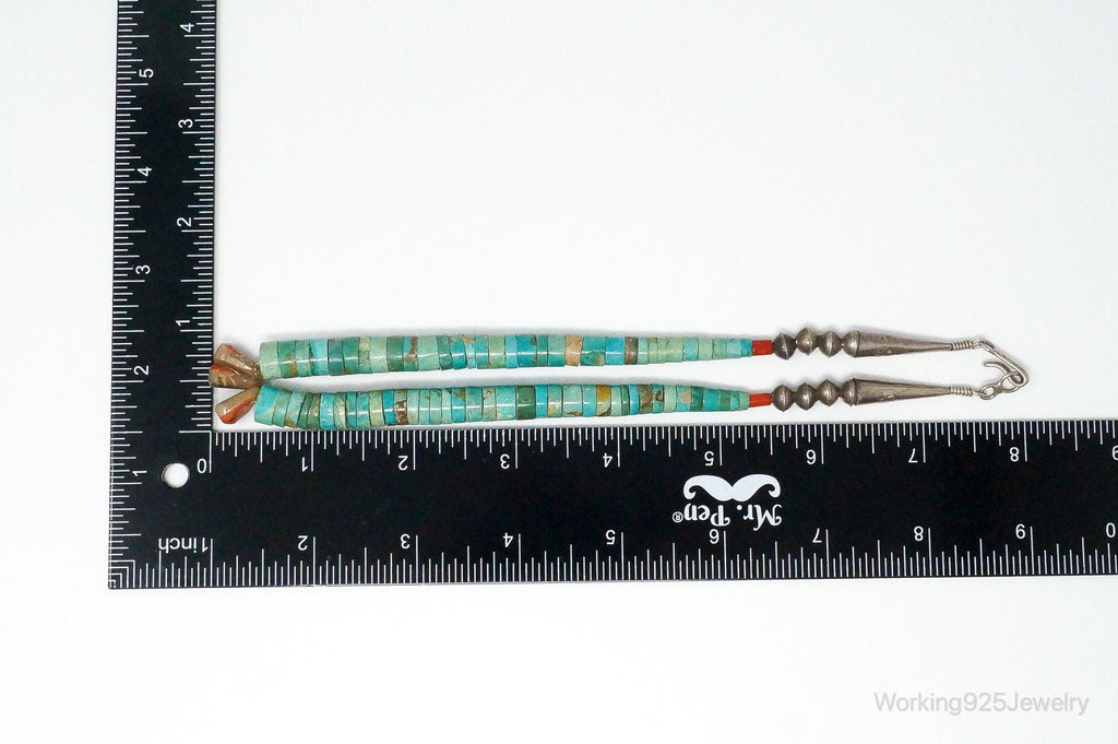 Vintage Native American Turquoise Disc Beads Sterling Silver Necklace | Jewelry > Necklaces > Pendants | Wiccan Center