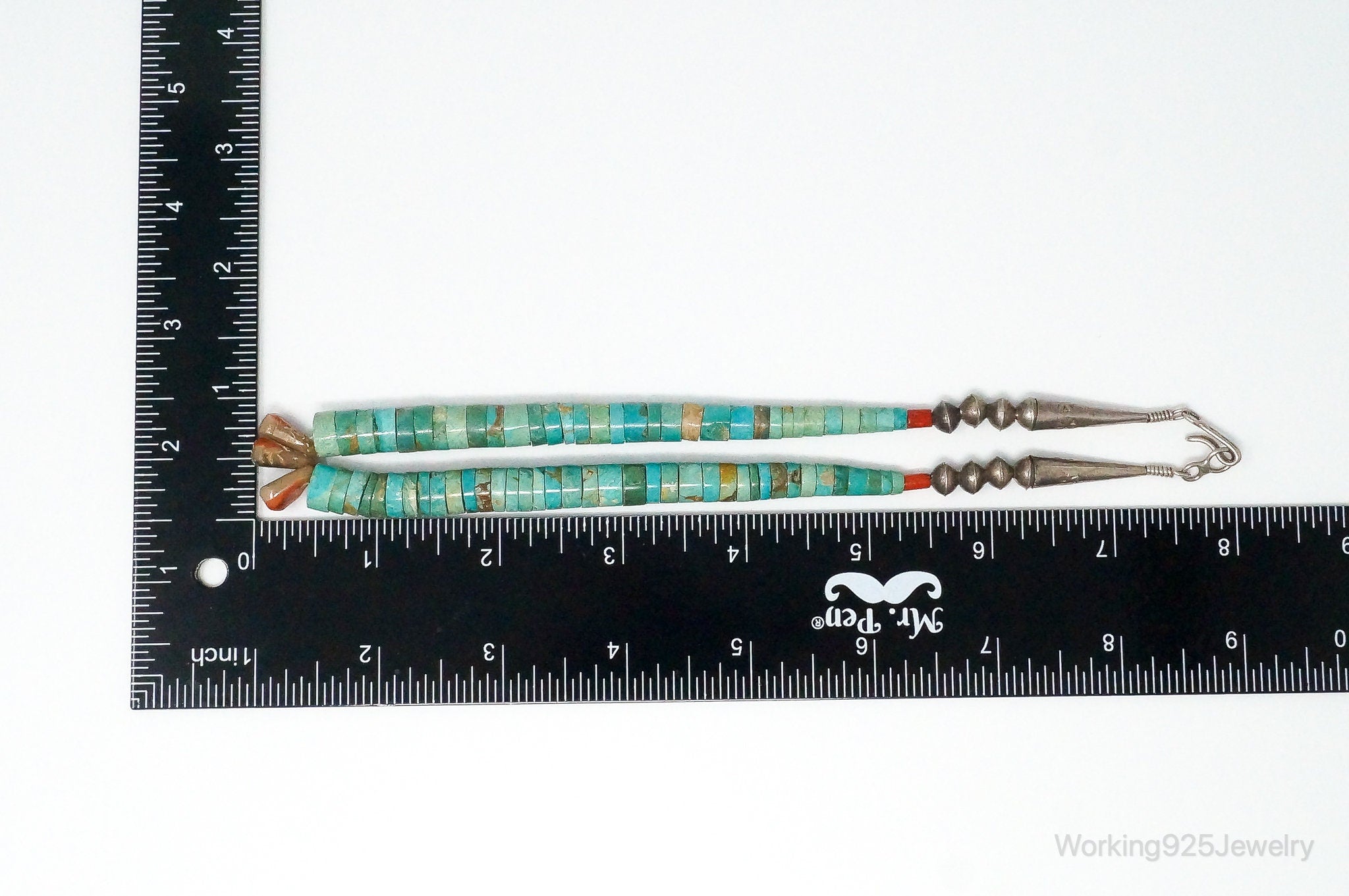 Vintage Native American Turquoise Disc Beads Sterling Silver Necklace | Jewelry > Necklaces > Pendants | Wiccan Center