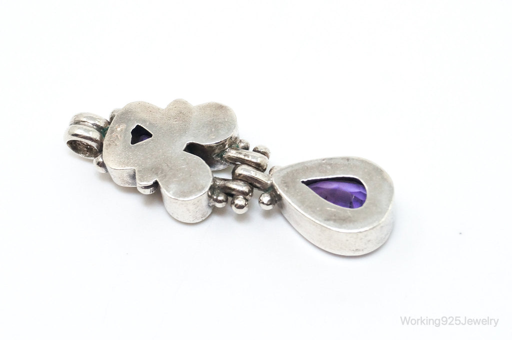 Vintage Amethyst Peridot Sterling Silver Bali Style Necklace Pendant | Jewelry > Necklaces > Pendants | Wiccan Center