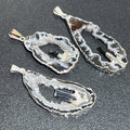 Oco Geode Druzy with Tourmaline Crystal Point Pendant (Silver Plated) Wholesale | Craft Supplies & Tools > Beads, Gems & Cabochons > Charms & Pendants > Pendants | Wiccan Center