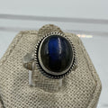 Sterling Silver Deep Blue Labradorite Oval Ring - Size 6 - Magic and Protection | Rings | Wiccan Center
