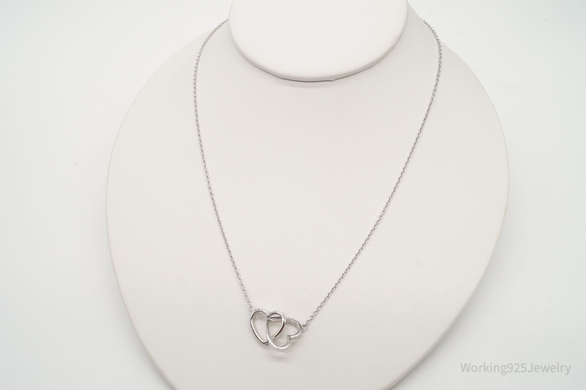 Vintage Designer FZN Linked Hearts Sterling Silver Necklace | Jewelry > Necklaces > Pendants | Wiccan Center