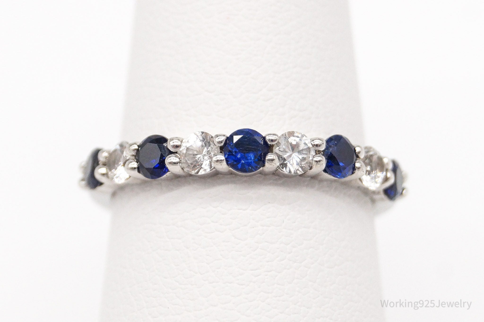 Vintage SAI Lab Sapphire Cubic Zirconia Sterling Silver Ring - Size 6.75 | Jewelry > Rings | Wiccan Center
