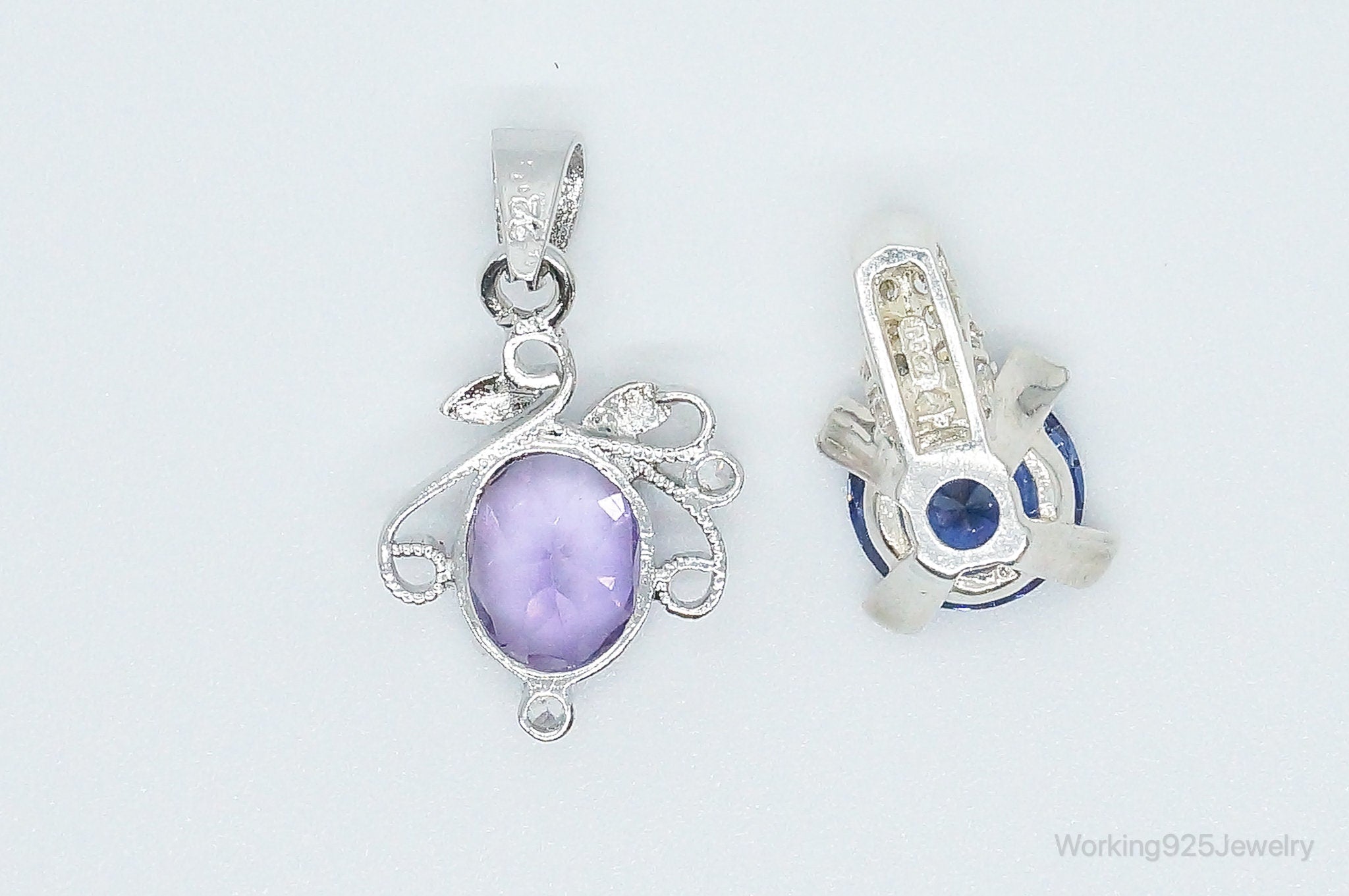 Diamonique Amethyst Cubic Zirconia Sterling Silver Necklace Pendants | Jewelry > Necklaces > Pendants | Wiccan Center