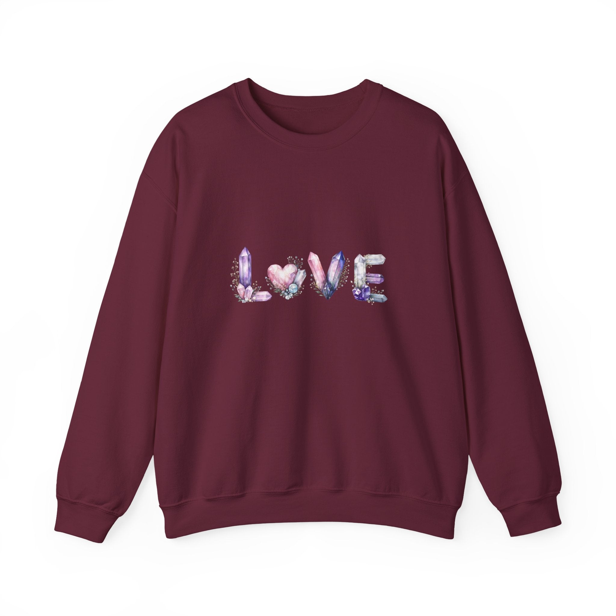 LOVE Crystal Letter Design | Sweatshirt | Wiccan Center