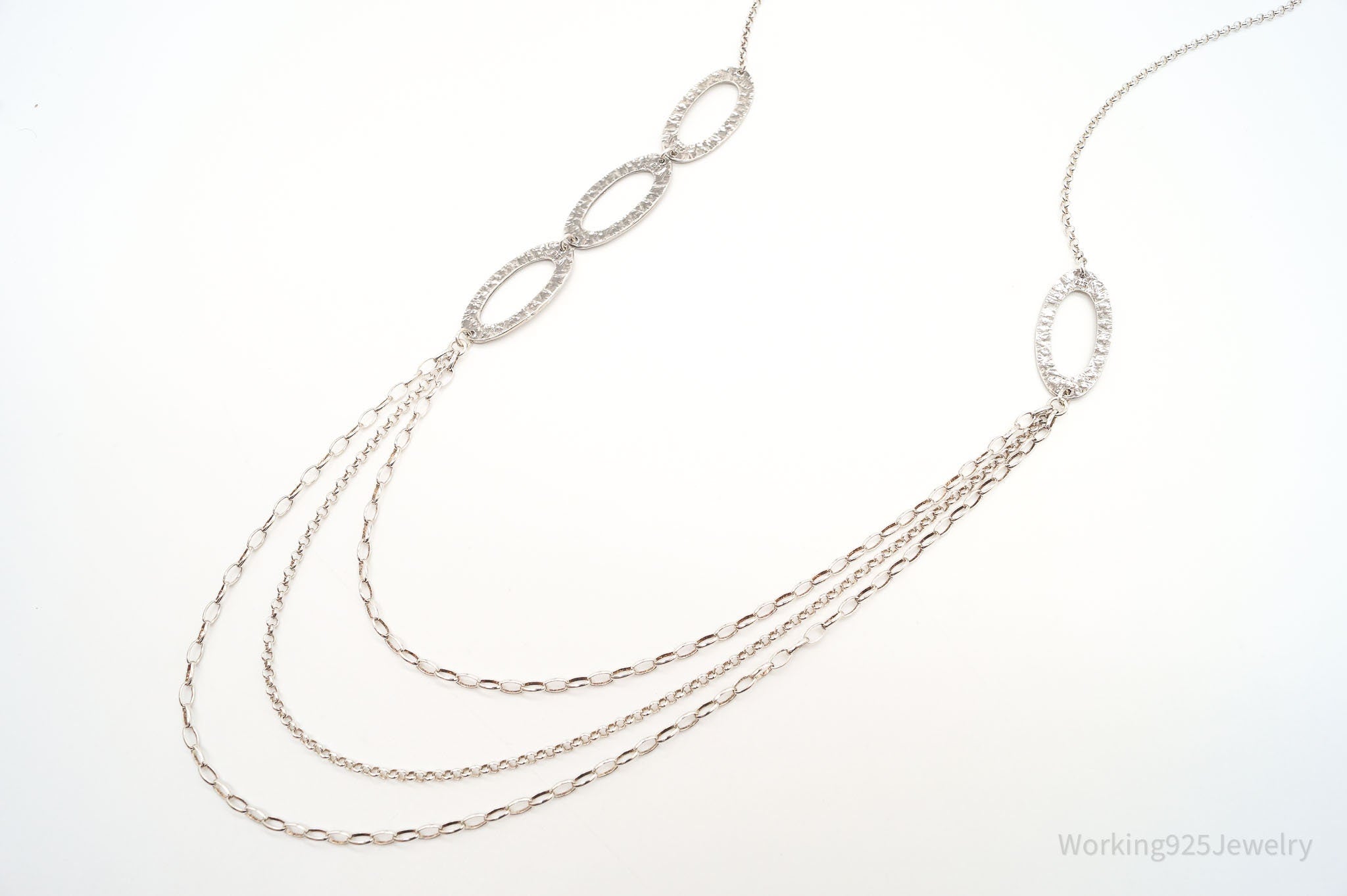 Retired Designer Silpada Cascading Ovals Sterling Silver Necklace - 32" | Jewelry > Necklaces > Pendants | Wiccan Center