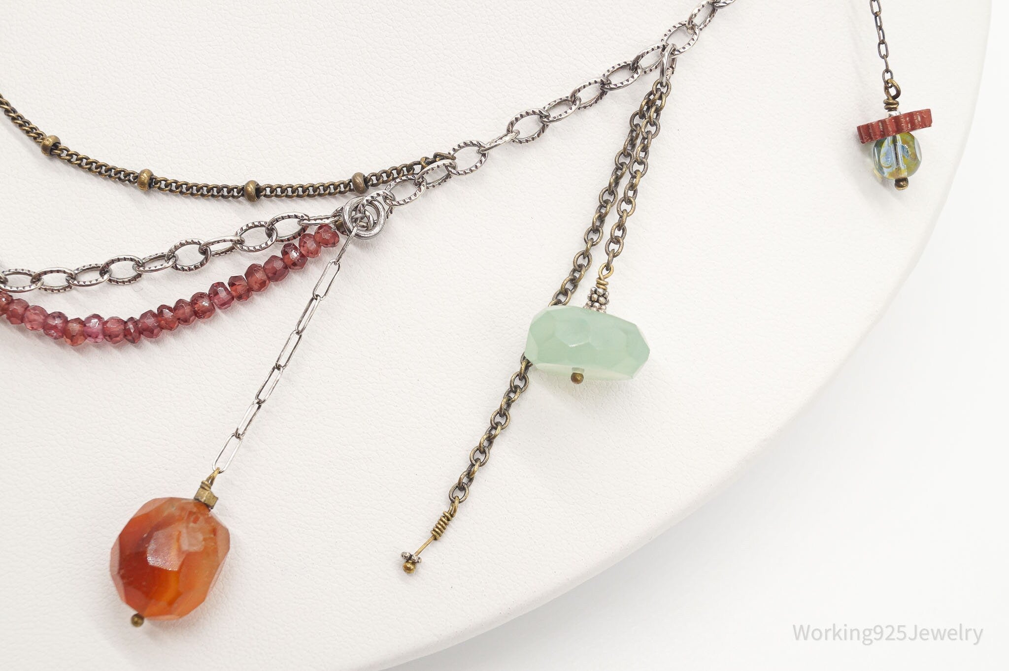 Vintage Multi Gemstone Bead Sterling Silver Necklace | Jewelry > Necklaces > Pendants | Wiccan Center