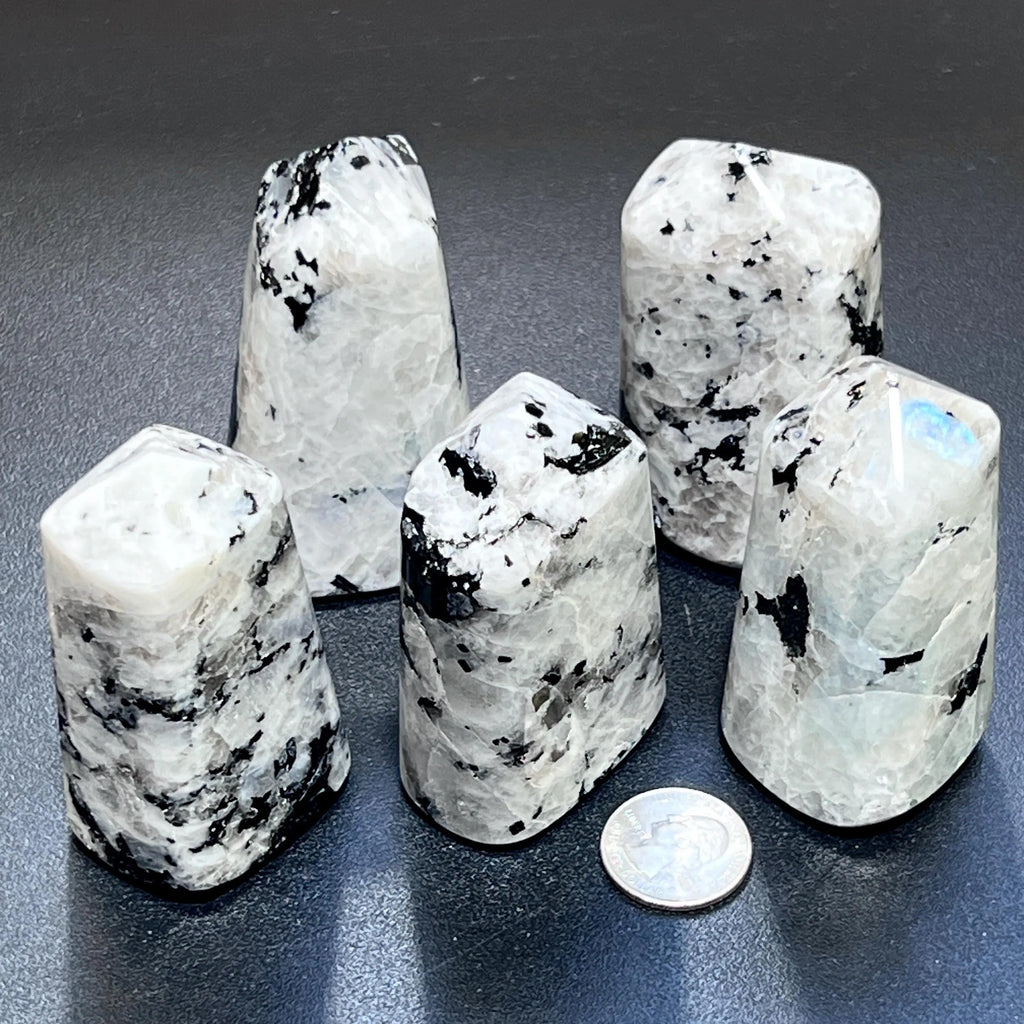 Rainbow Moonstone Point Tower Carving Gemstone Statue Home Decor Supply | Home & Living > Home Decor > Home Accents > Rocks & Geodes | Wiccan Center