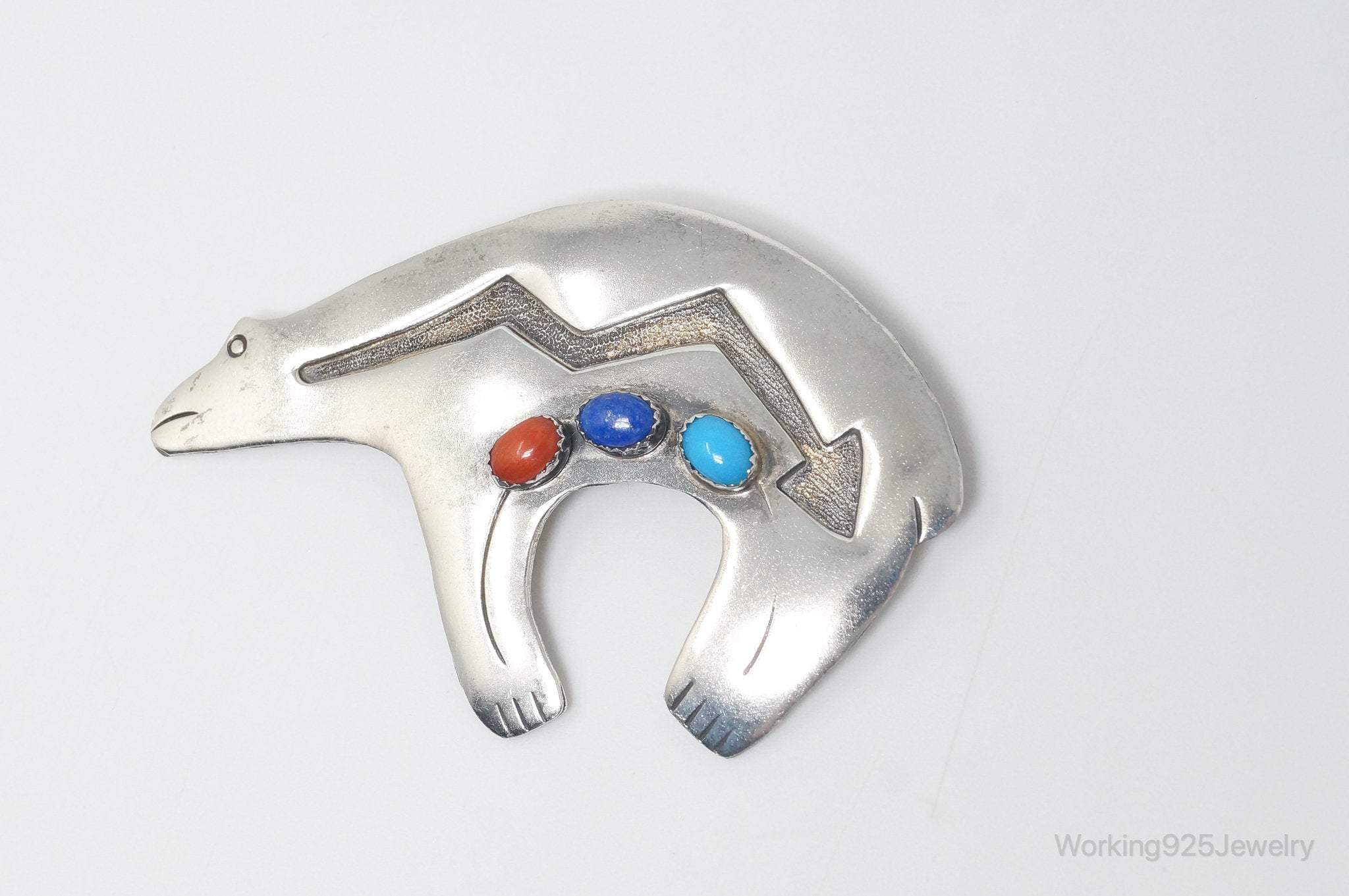 VTG Native American Edith James Bear Handmade Sterling Silver Pendant Pin | Jewelry > Necklaces > Pendants | Wiccan Center