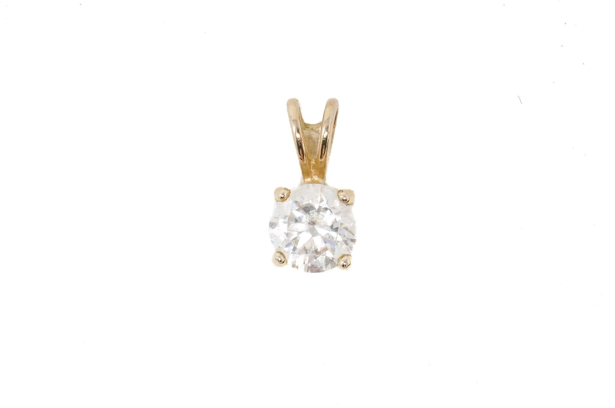 Vintage Gold Vermeil Cubic Zirconia Stone Sterling Silver Necklace Pendant | Jewelry > Necklaces > Pendants | Wiccan Center