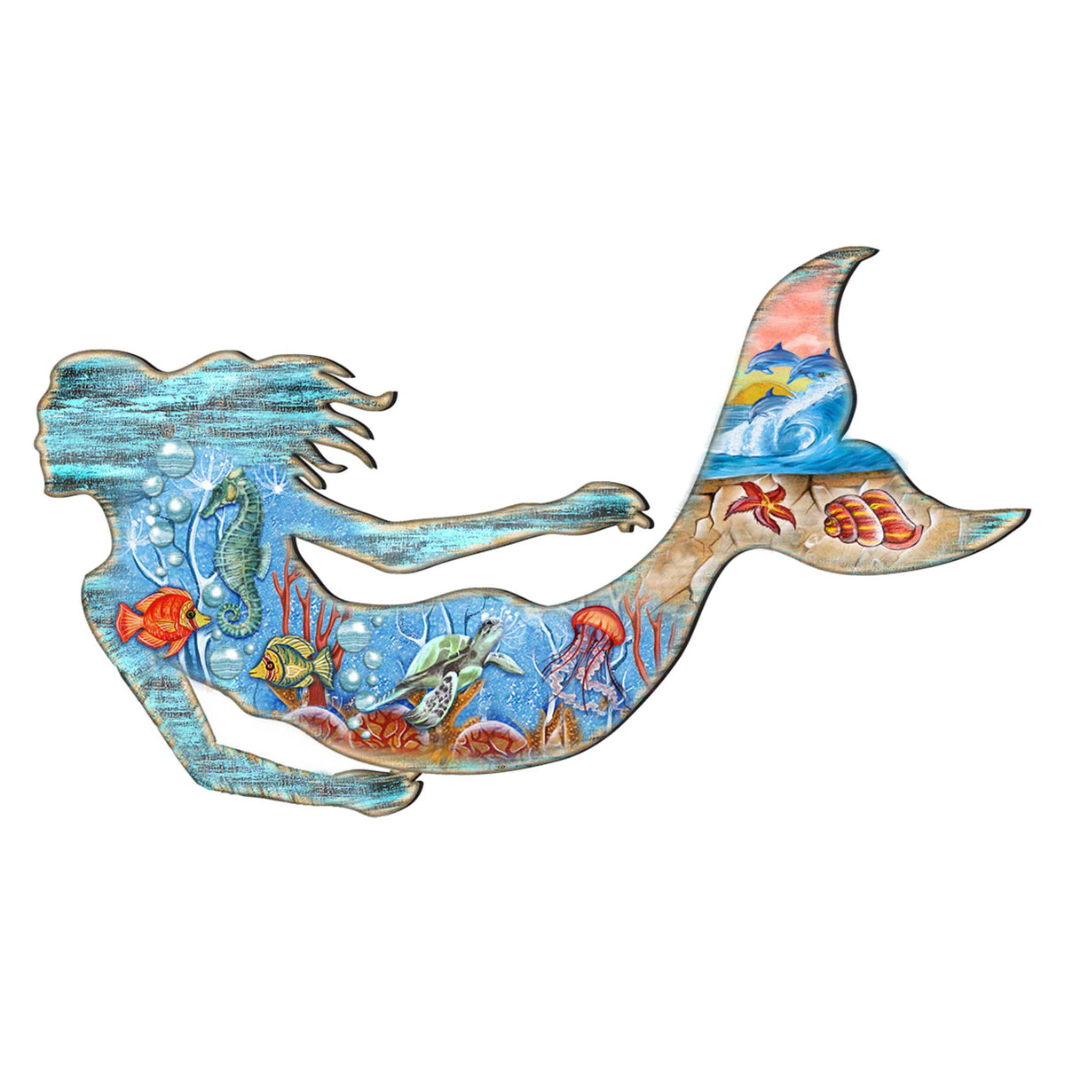 Rustic Coastal Mermaid Coastal Outdoor Decor by G. DeBrekht - Coastal Holiday Decor - 81985142F | Outdoor Decoration | Wiccan Center