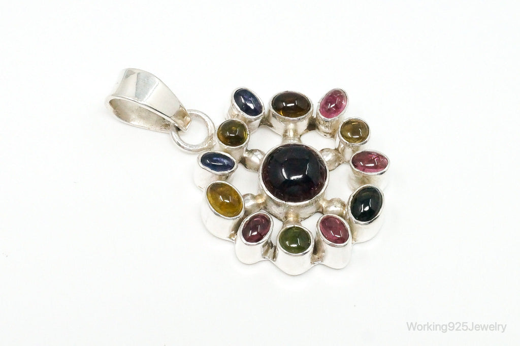 Large Designer SJ Multi Gem Sterling Silver Necklace Pendant | Jewelry > Necklaces > Pendants | Wiccan Center