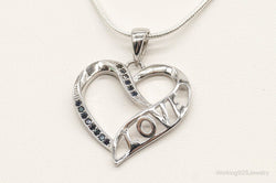 Sapphire Heart "LOVE" Sterling Silver Necklace | Jewelry > Necklaces > Pendants | Wiccan Center