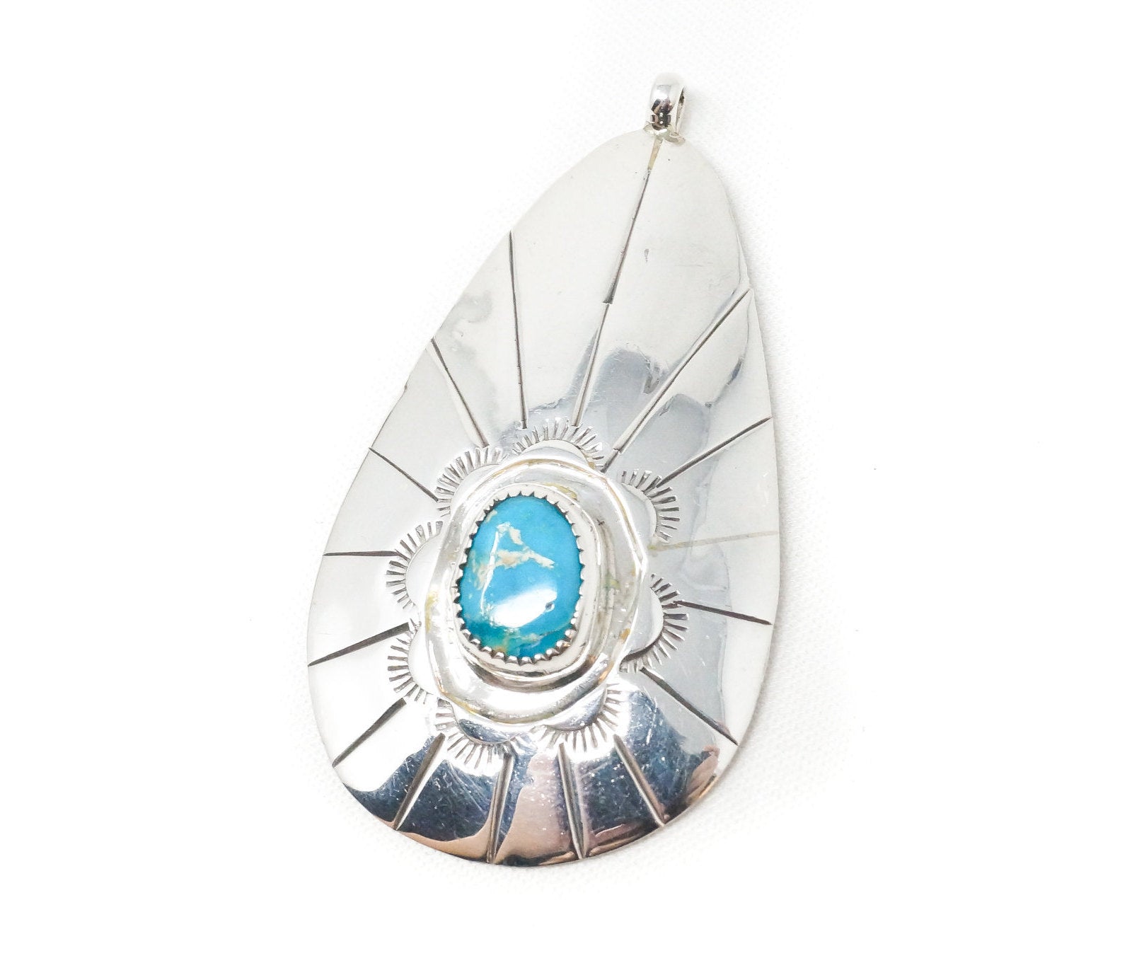 Vtg Native American Eddie Chee Turquoise Sterling Silver Necklace Pendant | Jewelry > Necklaces > Pendants | Wiccan Center