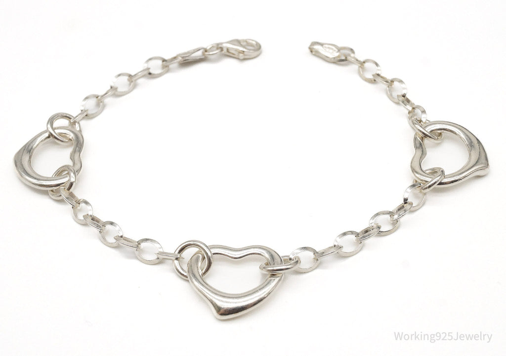 Vintage Italian Hearts Chain Link Sterling Silver Bracelet | Jewelry > Bracelets | Wiccan Center
