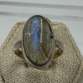 Sterling Silver Light Labradorite Oval Ring - Size 7 - Seer’s Magic | Rings | Wiccan Center