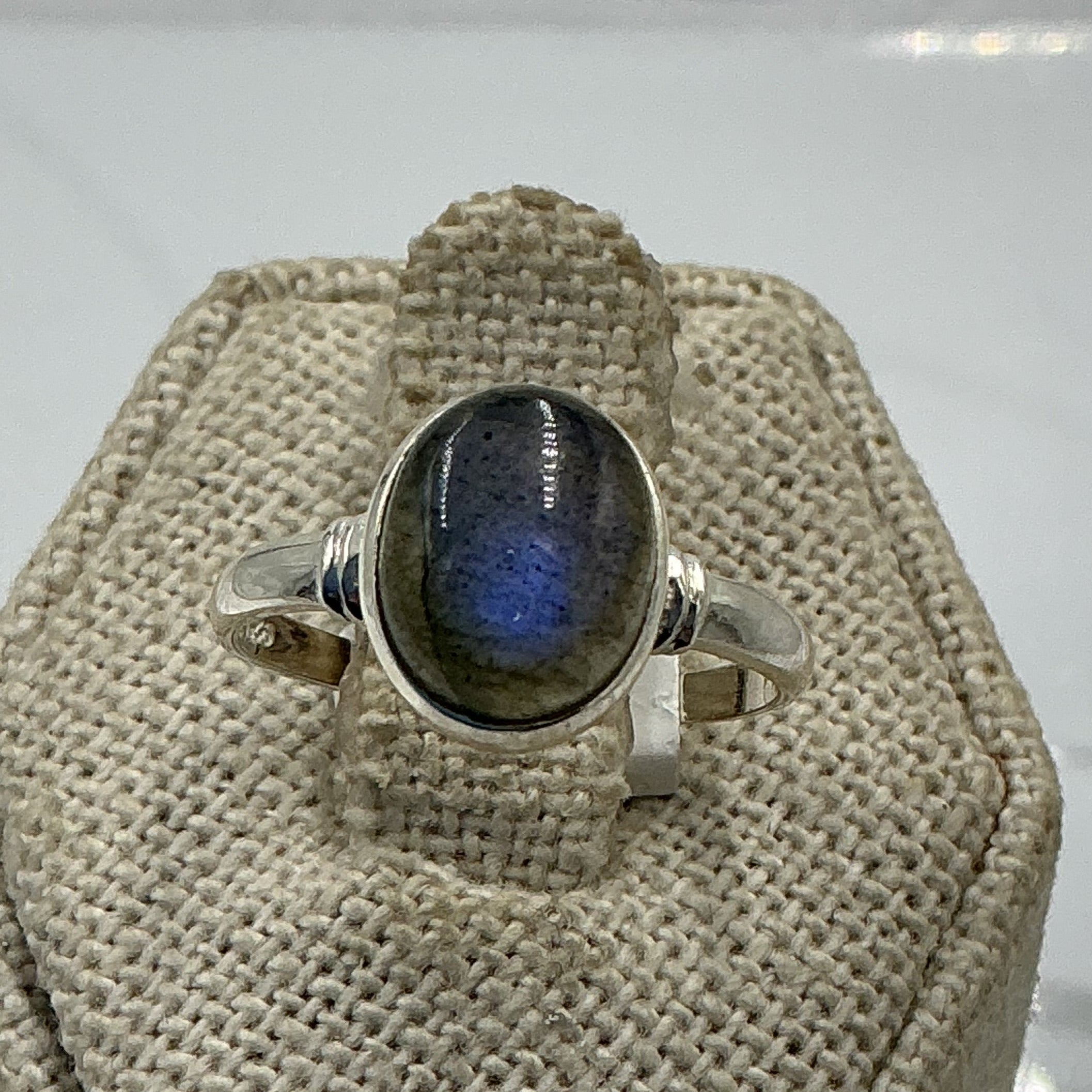 Sterling Silver Deep Blue Labradorite Oval Ring - Size 7 - Magic and Protection | Rings | Wiccan Center