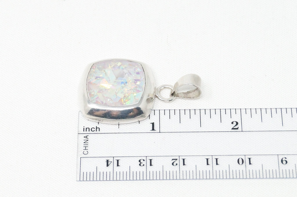 Vintage Mexico Art Deco Rainbow Foil Sterling Silver Necklace Pendant | Jewelry > Necklaces > Pendants | Wiccan Center