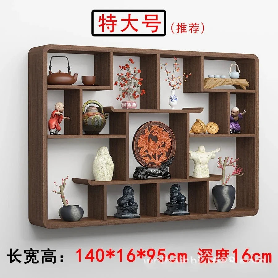 Solid Wood Duobao Bogu Display Shelf | Modern Chinese Curio Etagere | Shelving | Wiccan Center