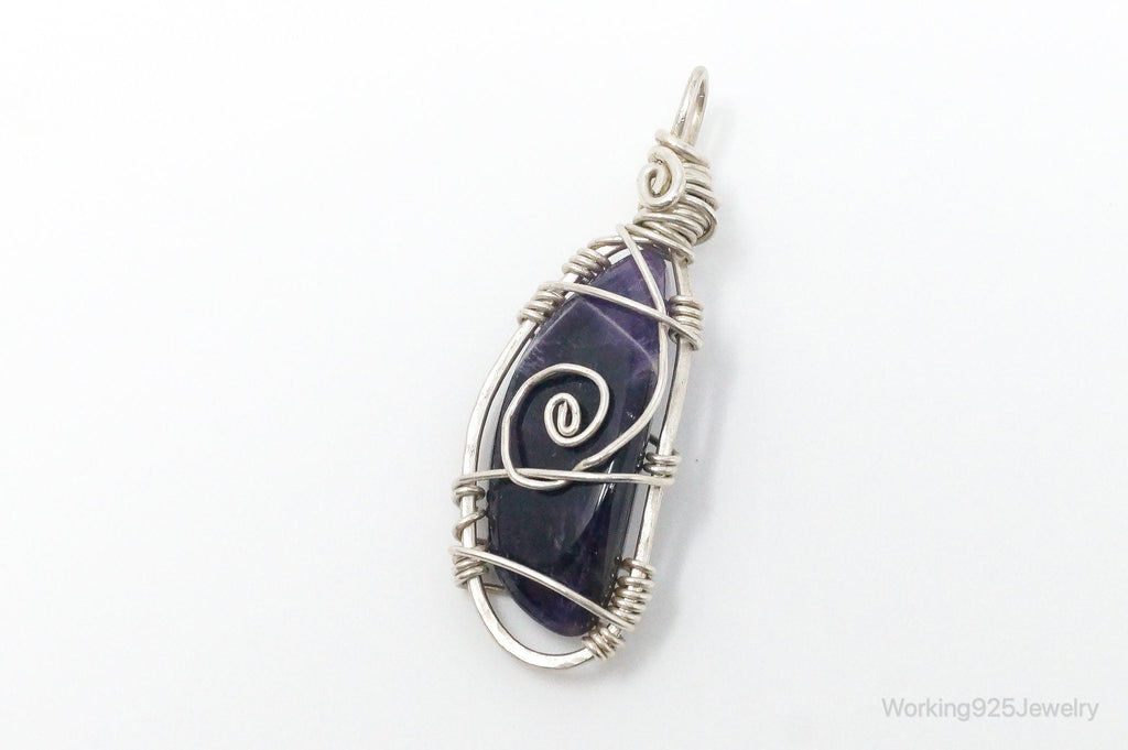 Vintage Large Amethyst Sterling Silver Necklace Pendant | Jewelry > Necklaces > Pendants | Wiccan Center