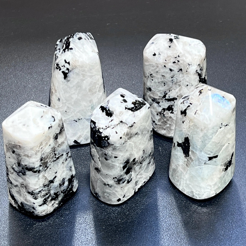 Rainbow Moonstone Point Tower Carving Gemstone Statue Home Decor Supply | Home & Living > Home Decor > Home Accents > Rocks & Geodes | Wiccan Center