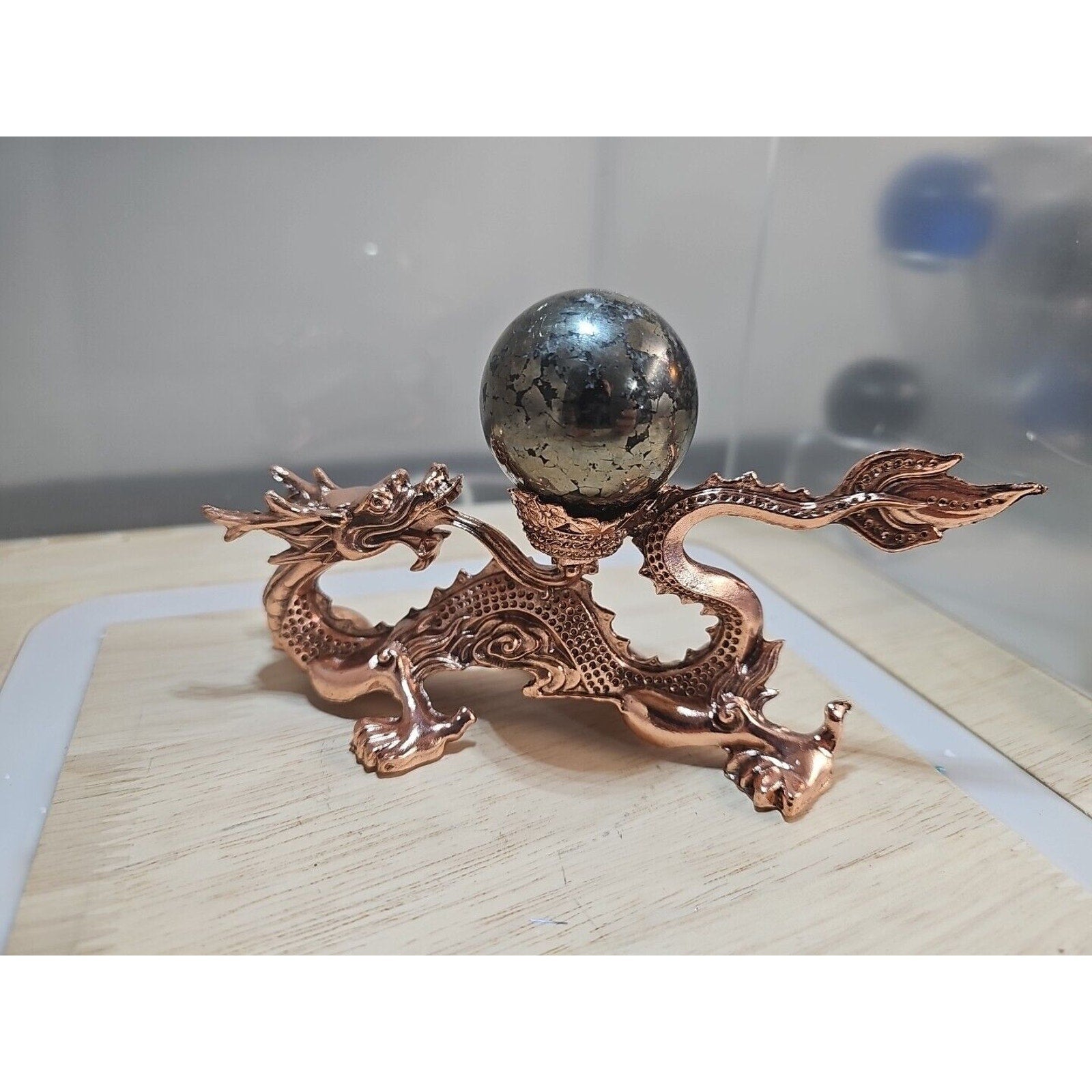 Chalcopyrite Crystal Sphere — 187g, Carved Quartz Ball for Reiki Healing | CrystalCloud Company | Crystal Spheres & Eggs | Wiccan Center