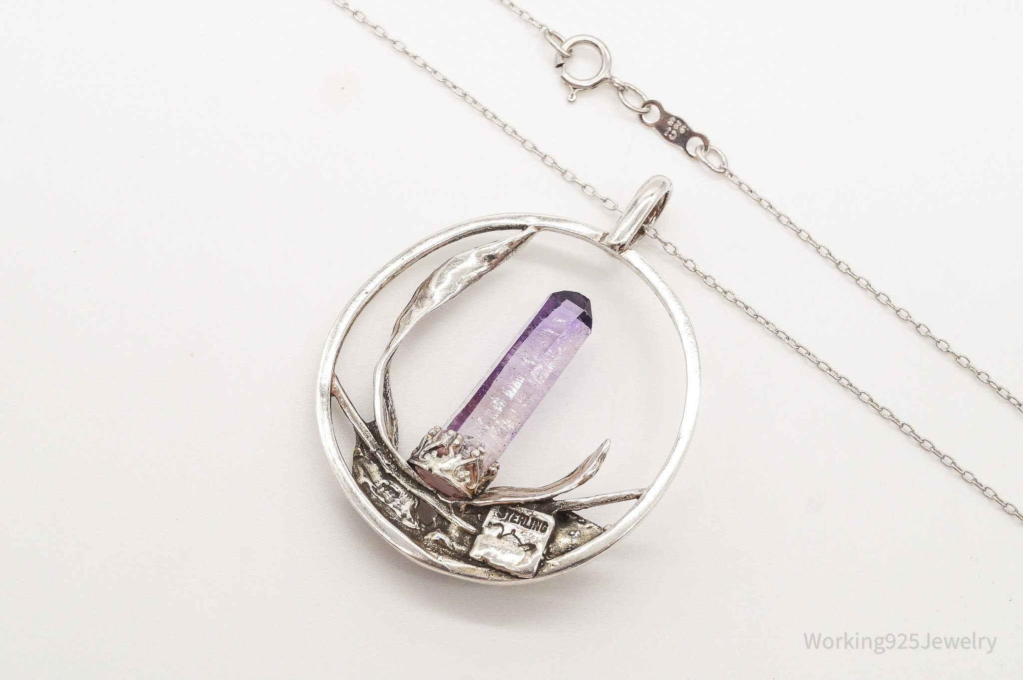 Vintage Amethyst Crystal Sterling Silver Necklace | Jewelry > Necklaces > Pendants | Wiccan Center