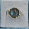 Sterling Silver Labradorite Full Moon Round Ring - Size 8 - Magic and Protection | Rings | Wiccan Center