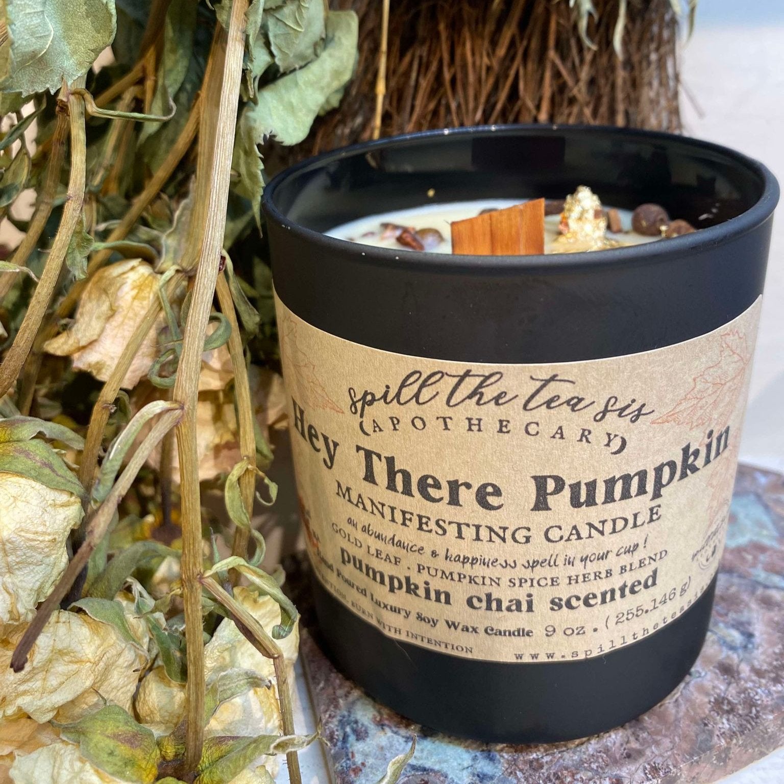 Hey There Pumpkin Intention Candle | Pumpkin Chai Fall Soy Candle