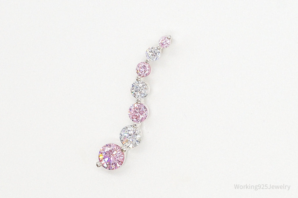 Vintage Pink & White Cubic Zirconia Sterling Silver Pendant | Jewelry > Necklaces > Pendants | Wiccan Center