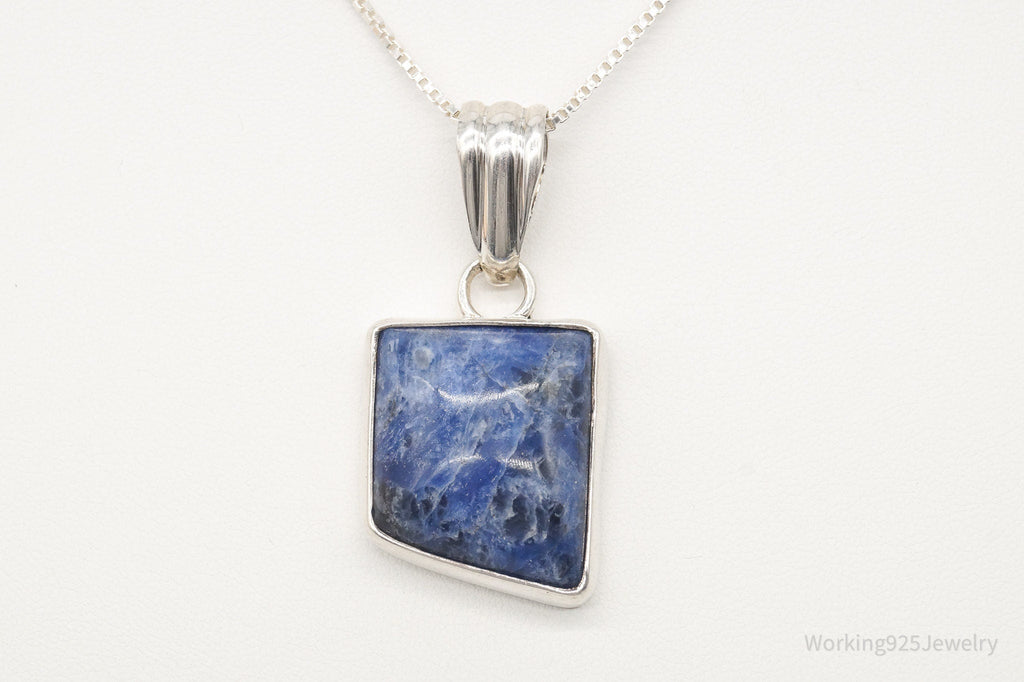 Vintage Large Sodalite Sterling Silver Necklace | Jewelry > Necklaces > Pendants | Wiccan Center