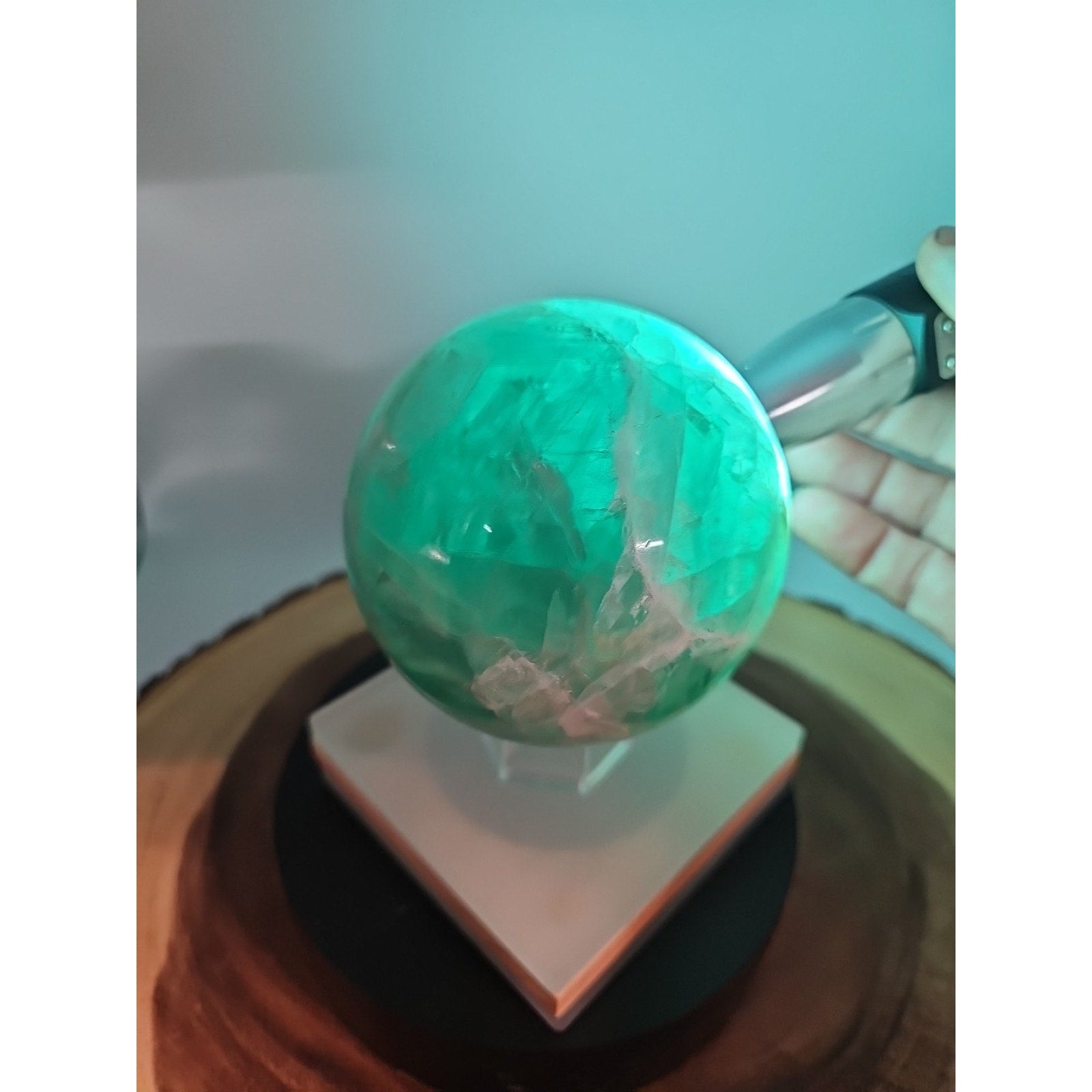 2.84Natural Rainbow Fluorite Quartz Crystal Sphere Ball Polished Healing | Crystal Spheres & Eggs | Wiccan Center