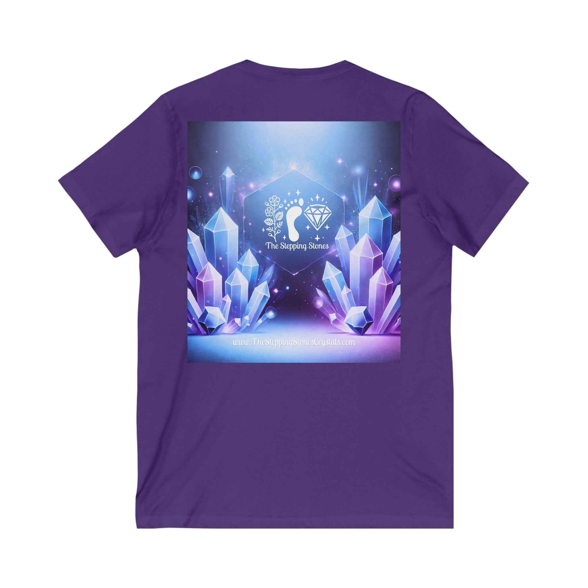 Crystal V-Neck Tee - Unisex Short Sleeve Shirt for Nature Lovers | V-neck | Wiccan Center