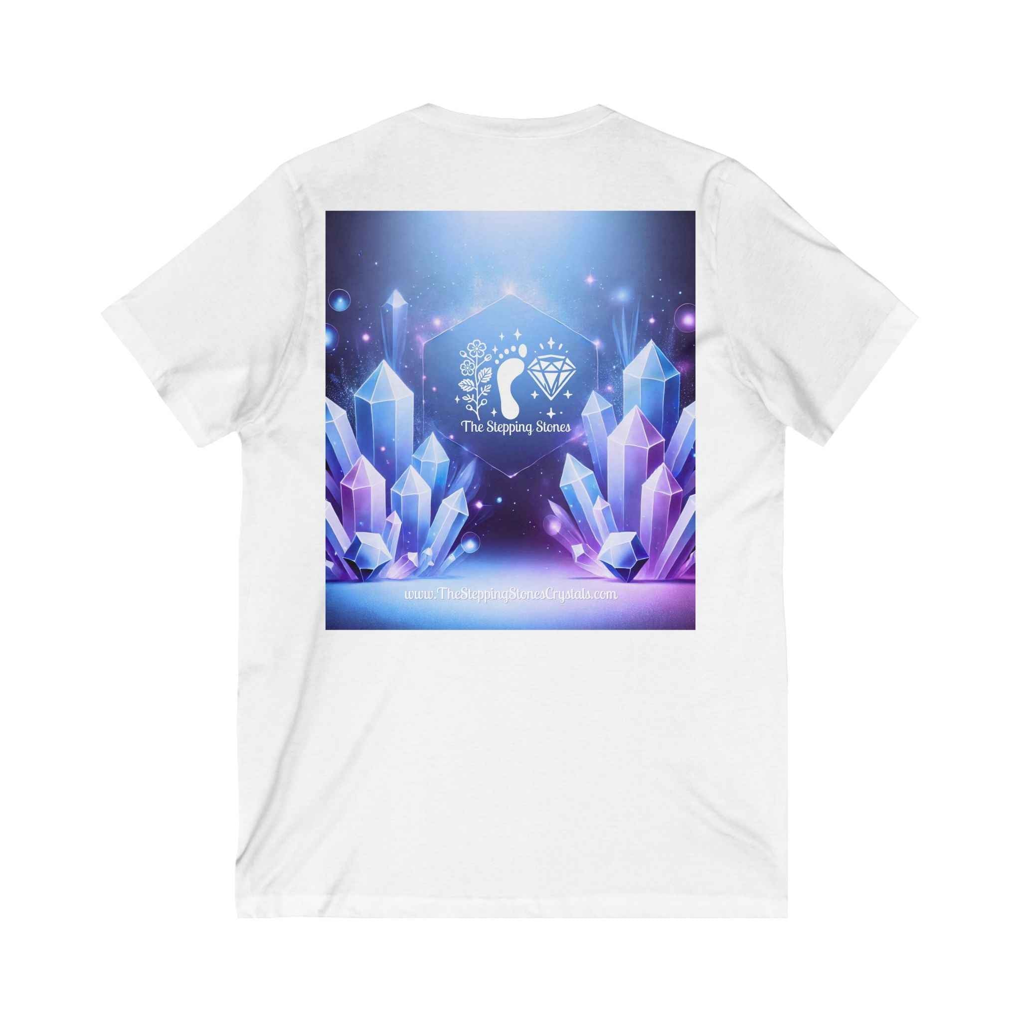 Crystal V-Neck Tee - Unisex Short Sleeve Shirt for Nature Lovers | V-neck | Wiccan Center