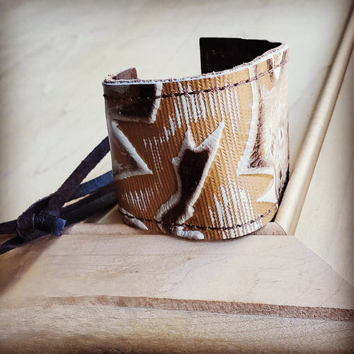**Wide Leather Cuff in Brown and Sienna Laredo 013b | Cuff | Wiccan Center