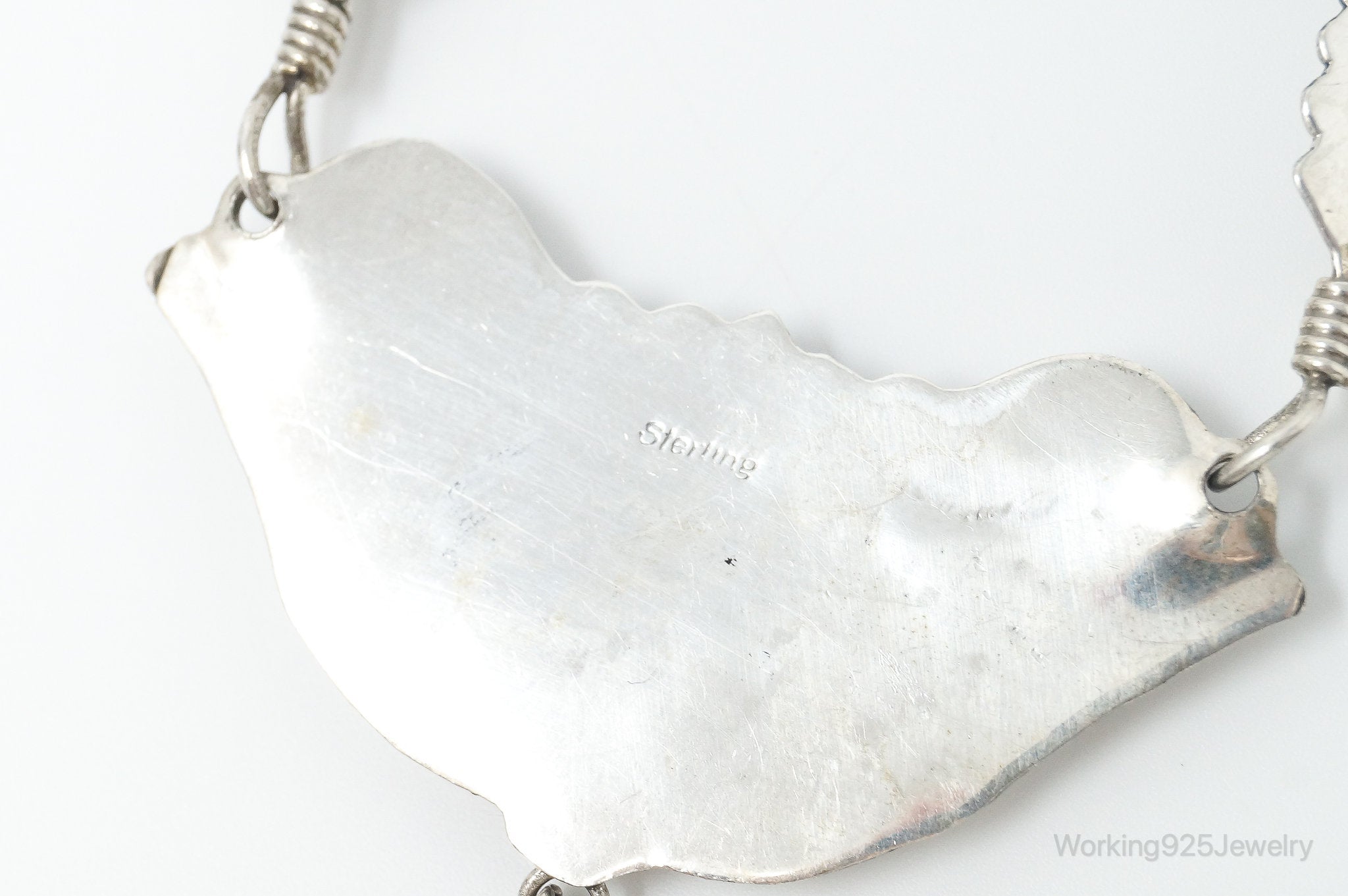 Vintage Native America Pink Mother Of Pearl Sterling Silver Necklace | Jewelry > Necklaces > Pendants | Wiccan Center