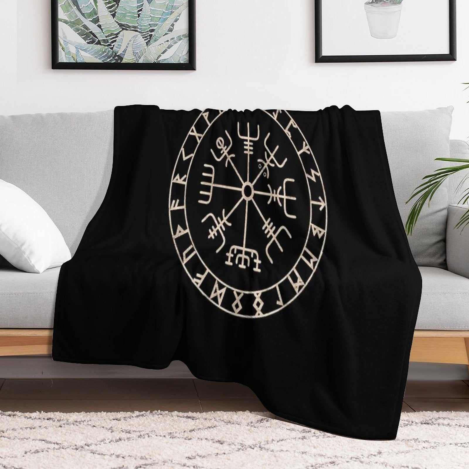 Runic Viking Compass Vegvisir Celtic Comfort Throw Blanket