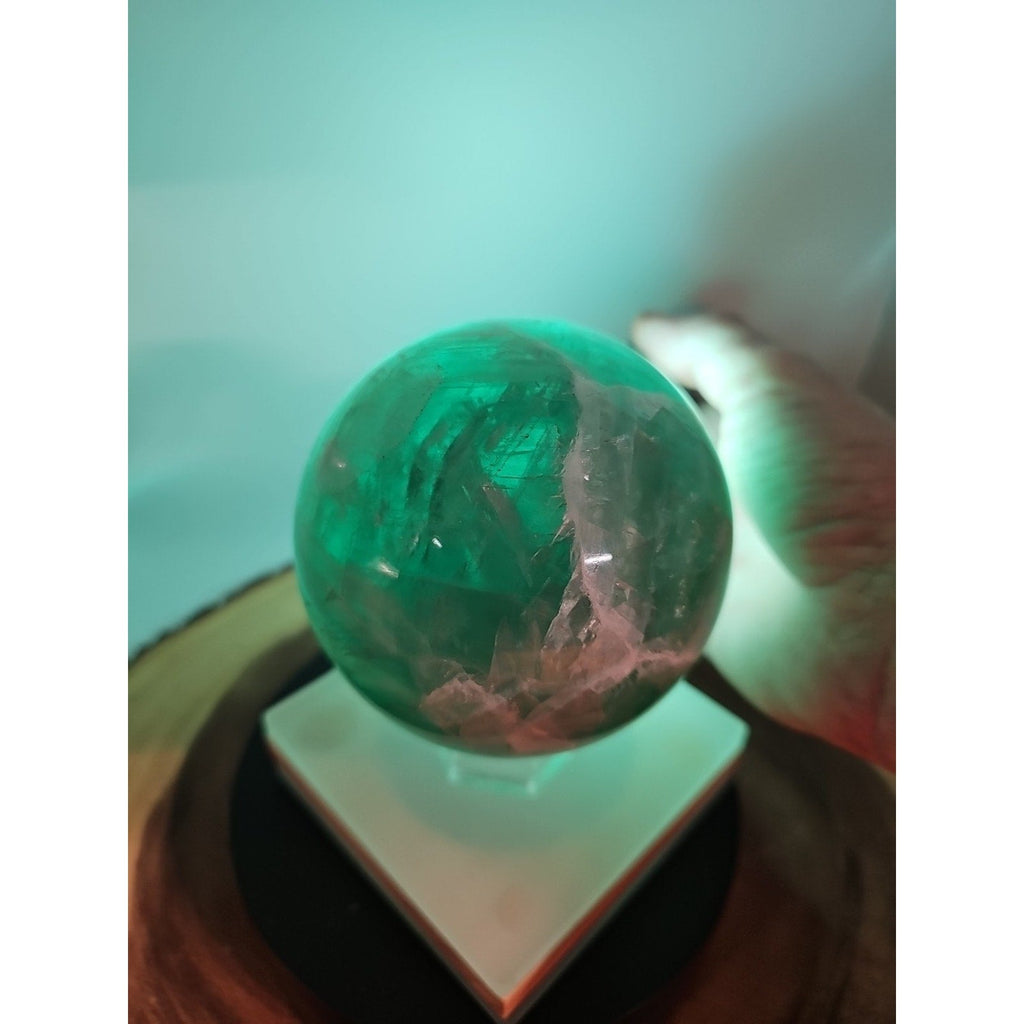 2.84Natural Rainbow Fluorite Quartz Crystal Sphere Ball Polished Healing | Crystal Spheres & Eggs | Wiccan Center