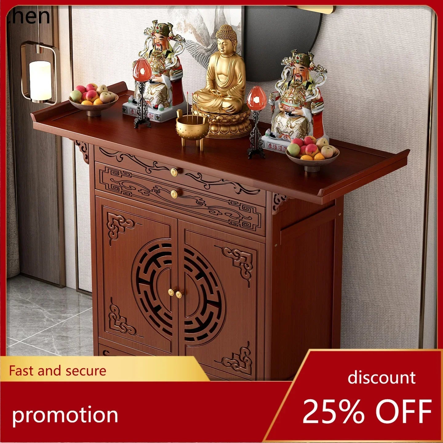 Standing Cabinet Altar – Buddha Table & Home Incense Offering Stand