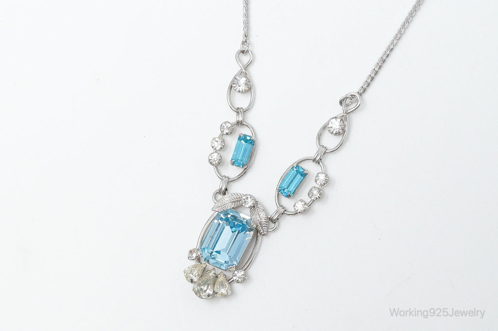 Vintage Designer Van Dell Blue Topaz Cubic Zirconia Sterling Silver Necklace | Jewelry > Necklaces > Pendants | Wiccan Center