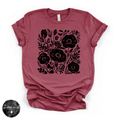 Black Flowers Tee | Dark Floral Graphic T-Shirt