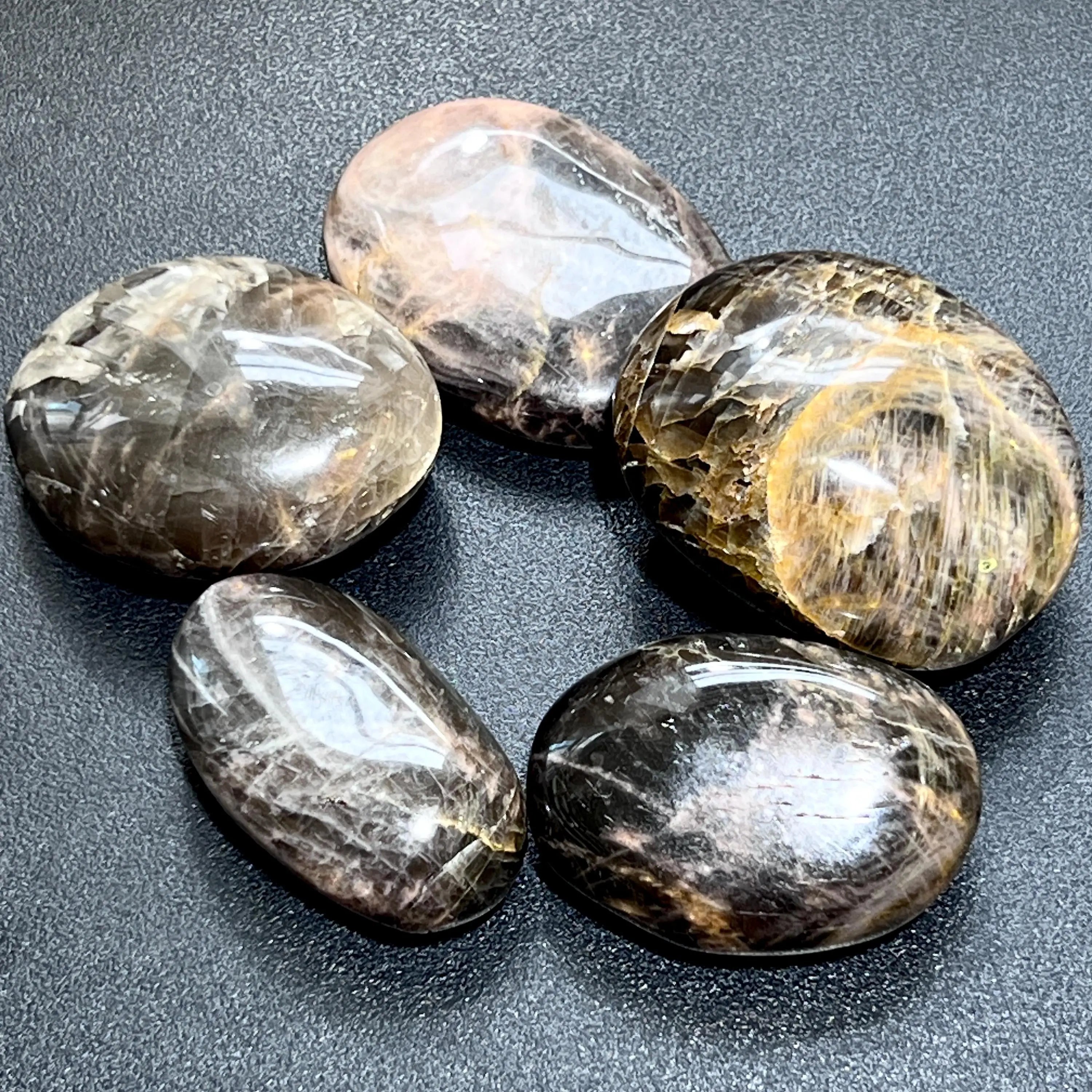 Black Moonstone Crystal Palm Stone Carving | Home & Living > Spirituality & Religion > Prayer Beads & Charms > Metaphysical Crystals | Wiccan Center
