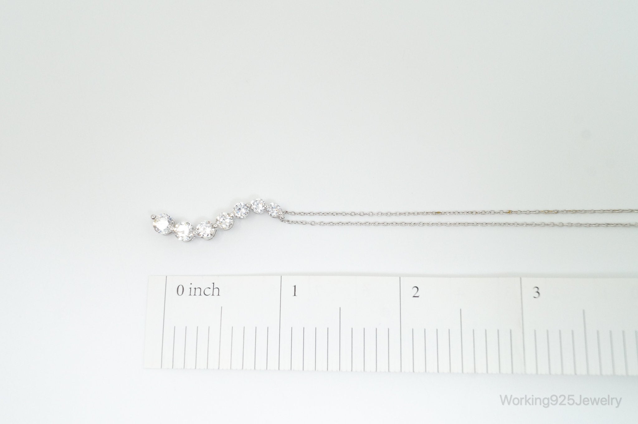 Vintage Cubic Zirconia Journey Necklace Sterling Silver - 18 Inch Chain | Jewelry > Necklaces > Pendants | Wiccan Center